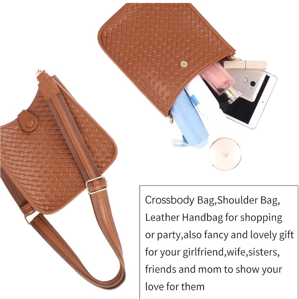 ✨NWOT Brown Woven Crossbody Bag - Picture 6 of 11